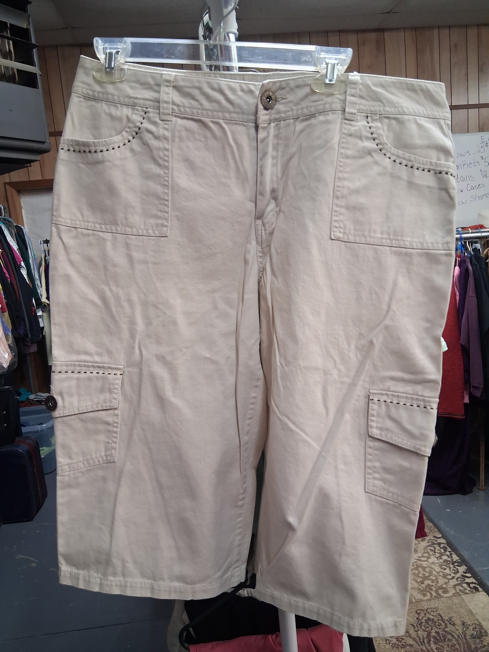 Cato Beige Cargo Capri Jeans with Side Pockets